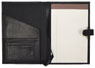 black leather junior pad holder with ivory writing pad
