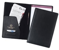 black bonded leather legal-size pad holder