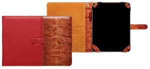 tan and red deluxe leather iPad holders