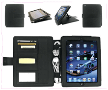 black leather case for iPad and iPad2