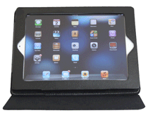 black synthetic leather new iPad case