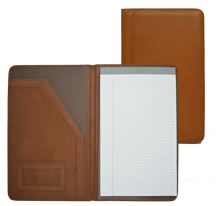 tan stitched leather legal size pad holder