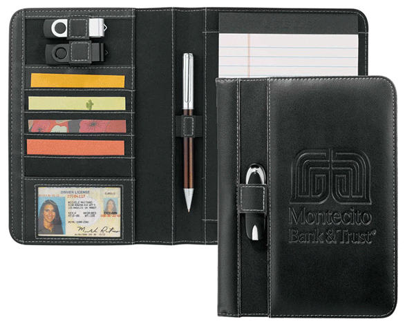 OleksynPrannyk Leather Notepad Holder Legal Junior Notebook Padfolio Holder Business Gift